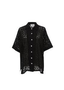 FRNCH Black Button Up Natasha Shirt