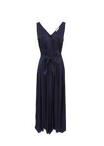 FRNCH Achouak Navy Midi Dress