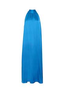 FRNCH Blue Silk Maxi Auberya Dress