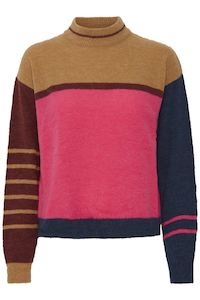 Womens Sweatshirts: Pulz Astrid Color Block Pullover