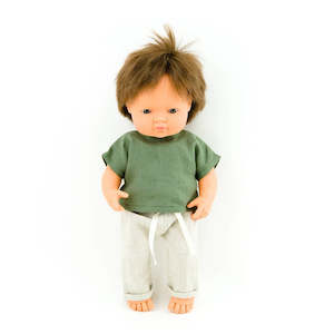 Toy: Linen Pants & Green Shirt - 38cm