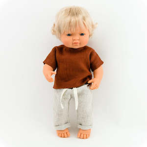 Toy: Linen Pants & Copper Shirt - 38cm