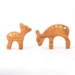 Wooden Mum & Baby Deer (set of 2)