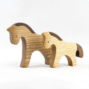 Wooden Horse & Foal