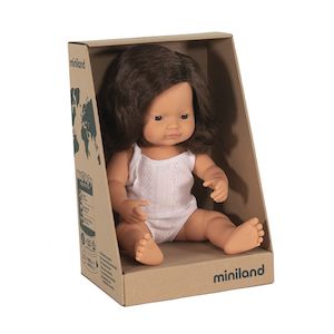 Miniland Doll Caucasian Brunette Girl 38cm