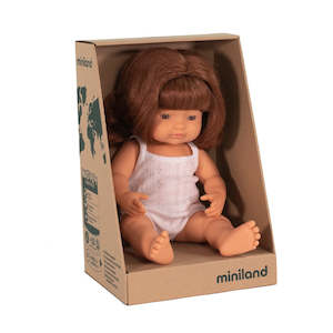 Miniland Doll Caucasian Auburn Girl 38cm