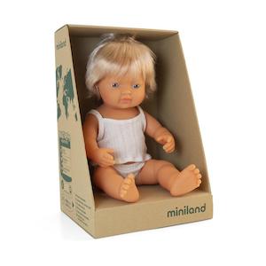 Miniland Doll Caucasian Blonde Boy 38cm