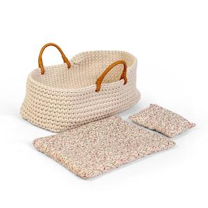 Knitted Doll Basket & Bedding - Doll Carrier