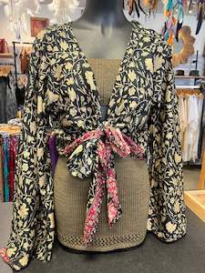 Tatiana Silky Floral Wrap Jacket