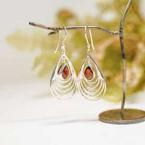 Silver Fan Teardrop Sterling Silver Earrings