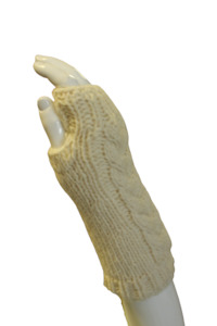 Cream Cable Wool Wrist Warmers