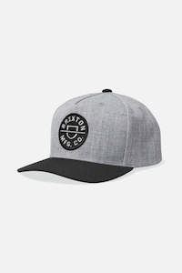 Clothing: BRIXTON // Crest C MP Snapback HEATHER GREY/BLACK