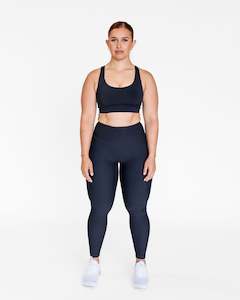 Ribbed Staple Full Length Legging Onyx