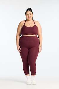 Clothing: STAPLE W/ POCKET 7/8 LEGGINGS BURGUNDY