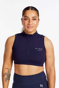 Clothing: HYBRID ZIP UP TRAINING BRA NAVY