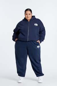 Oversized Washed Trackpants Navy