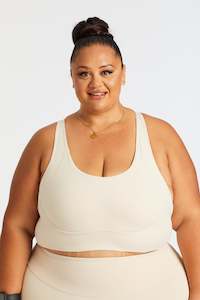 Clothing: CURVED BUILT-IN BRA BEIGE