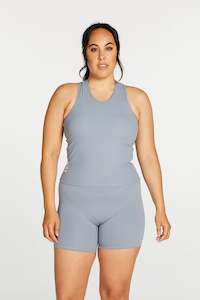 Rib Racerback Singlet Dusty Blue