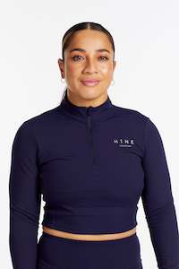 HYBRID CROP LONG SLEEVE NAVY