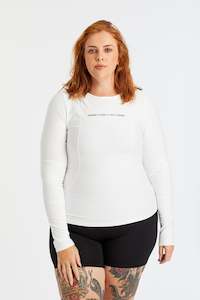 Clothing: HINE LONG SLEEVE TRAINING TOP - WHITE