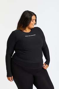 HINE LONG SLEEVE TRAINING CROP - ONYX