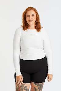 HINE LONG SLEEVE TRAINING CROP - WHITE