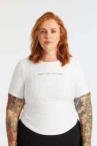 Hine Training Crop Tee - White