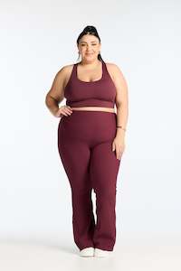 Clothing: FLARE FULL LENGTH LEGGINGS BURGUNDY