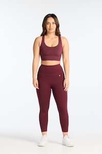 MOVEMENT W/ NO FRONT SEAM 7/8 LEGGINGS BURGUNDY