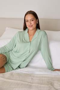 HINE SLEEP LONG SLEEVE TOP PISTACHIO