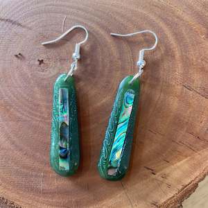 Pounamu - Roimata Paua Earrings