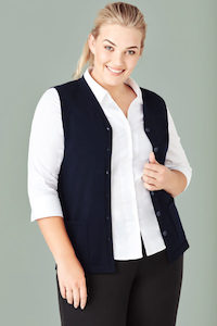 Womens Button Front Knit Vest (CK961LV)