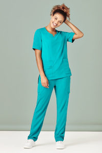 Womens Avery Tailored Fit Round Neck Scrub Top (CST942LS)