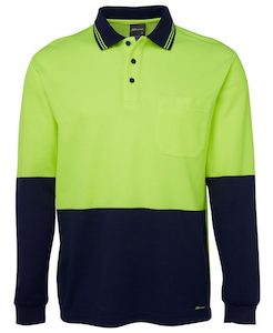 Hi Vis L/S Cotton Back Polo (6HPL)