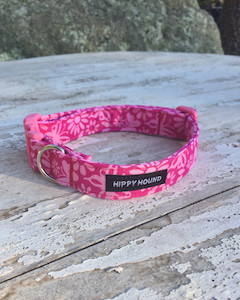 Raspberry & candy pink flowers & butterflies hippy-hound