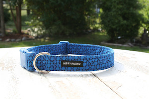 Blue circles collar hippy-hound