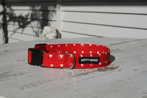 Red sweetheart collar hippy-hound