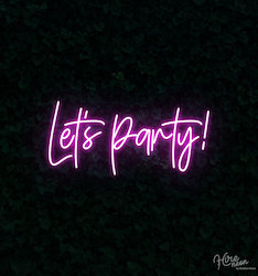 Neon sign: Let's Party - Hot Pink