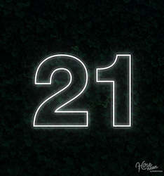 Neon sign: Twenty-One - Cool White