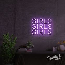 "It's a fact." Girls Girls Girls Neon Sign