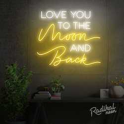 Neon sign: To the Moon and Back Neon Sign