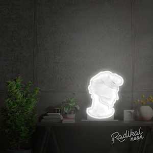 Neon sign: Caesar Bust Marble Neon Sign