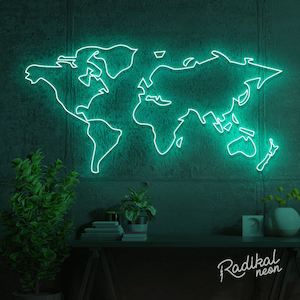 Neon sign: World Map LED Neon Sign