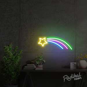 "Wish" Shooting Star Neon Sign