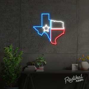 "Texas" Lone Star State Neon Sign