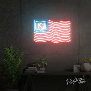 "Stars & Stripes" USA Flag Neon Sign