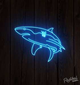 Neon sign: Great White Shark Neon Sign