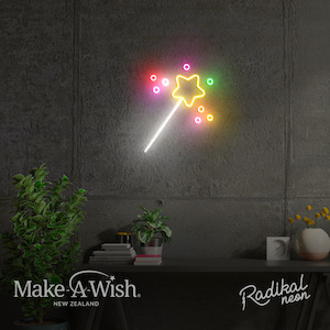 Neon sign: Make-A-Wish® New Zealand | Magic Wand Mini