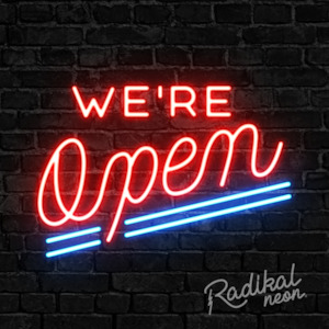 Neon sign: We're open Neon Sign