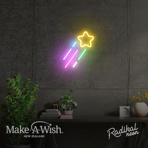 Neon sign: Make-A-Wish® New Zealand | Shooting Star